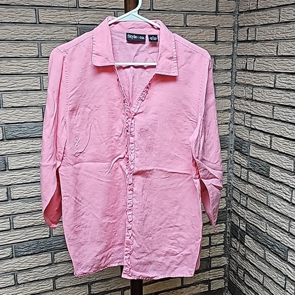 Style & Co Linen Shirt Sz 14 - Picture 1 of 7